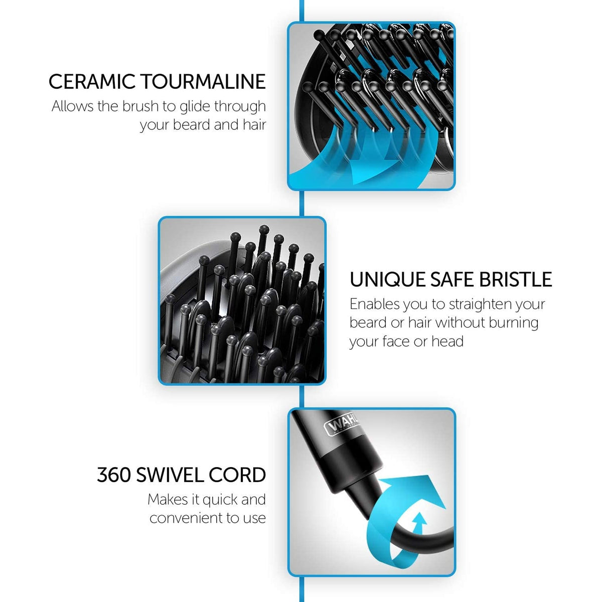 WAHL Beard Straightening Brush, Heated Straightener Electric Brush - Healthxpress.ie