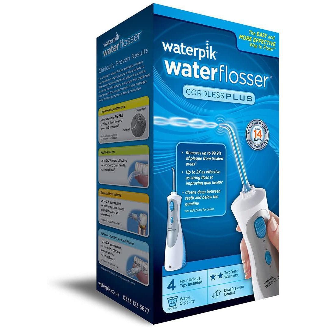 Waterpik WP-450 Cordless Plus Water Flosser - Rechargeable and Portable - White - Healthxpress.ie
