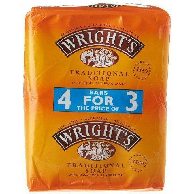 Wrights Traditional Coal Tar Soap 4 Pack - Healthxpress.ie